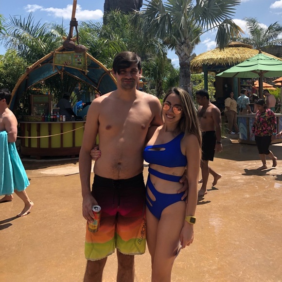 New Blue One-Piece Bathing Suit - Picture 4 of 4